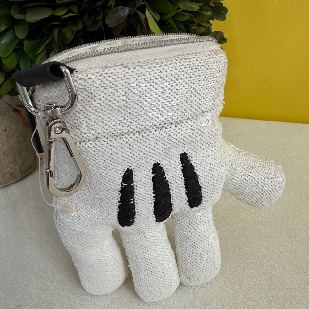 Disney Mickey White Sequin Glove Bag